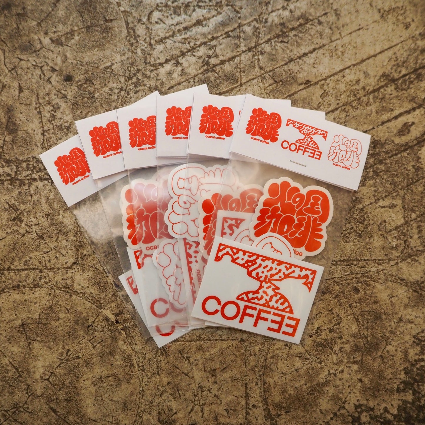 "火の国珈琲" sticker 3packs set