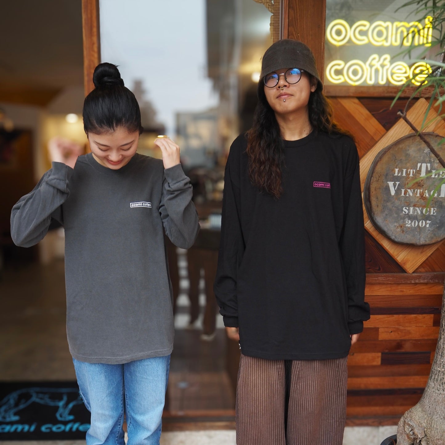 ocami coffee logo Long Tee (artwork by Masatoo Hirano)