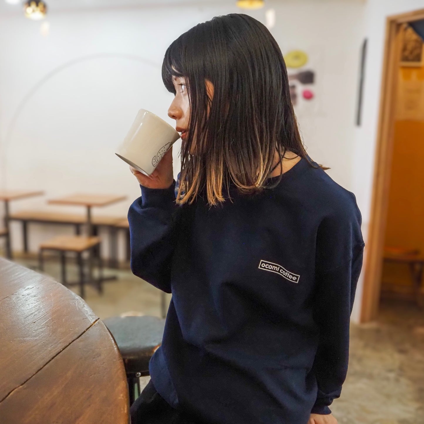 ocami coffee icon logo Sweat (artwork by Masatoo Hirano)