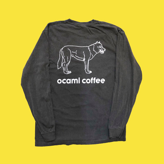ocami coffee logo *Garment Dyed Long Tee (artwork by Masatoo Hirano)